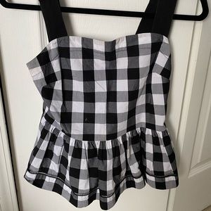 kate spade gingham peplum tank